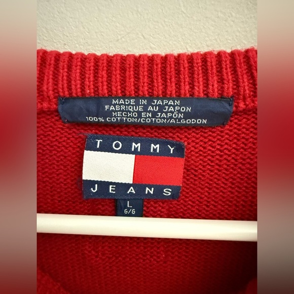 Tommy Hilfiger Knit Pullover Sweater Mens SZ L Long Sleeve Crew Neck Preppy Fall - Picture 2 of 7